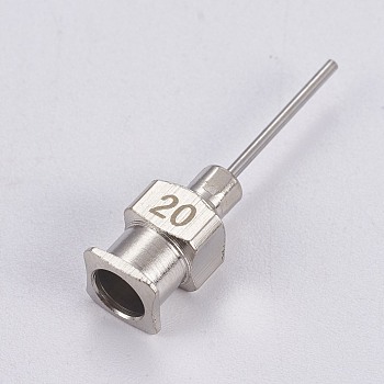 Stainless Steel Fluid Precision Blunt Needle Dispense Tips, Stainless Steel Color, 25x6x5.5mm, Hole: 4mm, Pin: 0.8mm