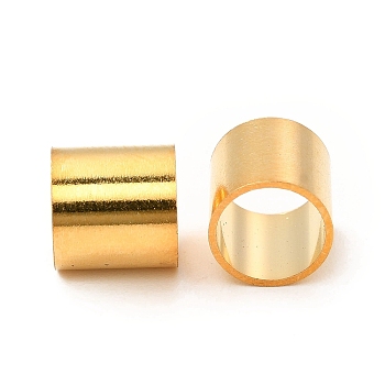 304 Stainless Steel Beads, Large Hole Beads, Column, Real 24K Gold Plated, 8x8mm, Hole: 7mm
