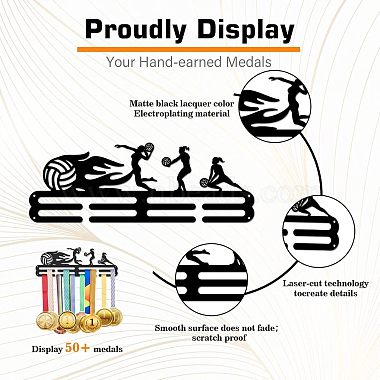 Medaillenaufhänger aus Eisen zum Thema Sport als Wandregal(ODIS-WH0021-458)-4