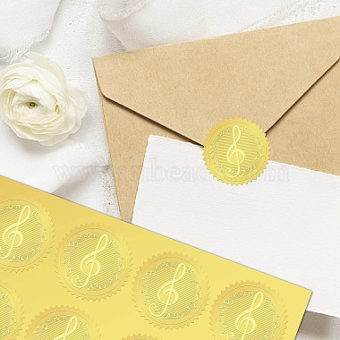 34 Sheets Self Adhesive Gold Foil Embossed Stickers(DIY-WH0509-010)-6