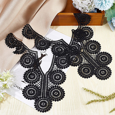 Sunflower Pattern Embroidered Floral Lace Collar(DIY-WH0308-324A)-4