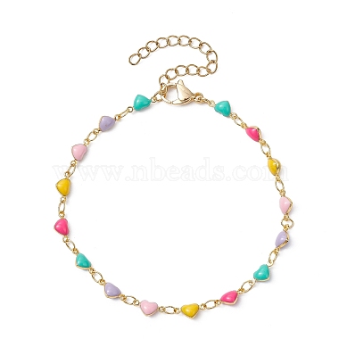 Colorful Heart Brass Bracelets