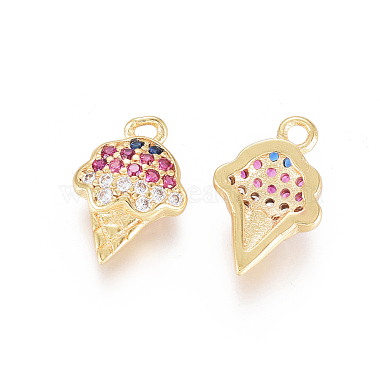 Brass Micro Pave Cubic Zirconia Charms(ZIRC-L093-23G)-2