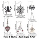 6 Pairs 6 Styles Halloween Spider Web & Heart with Evil Eye Alloy Enamel Dangle Earrings for Women(EJEW-SC0001-37)-2