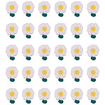 200Pcs Handmade Polymer Clay Beads, Flower, White, 12x9x4mm, Hole: 1.5mm(CLAY-TA0001-80)