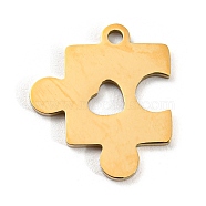 Golden Plated 304 Stainless Steel Pendants, Laser Cut, Puzzle, 16.5x14x1mm, Hole: 1.5mm(STAS-L271-01G-04)