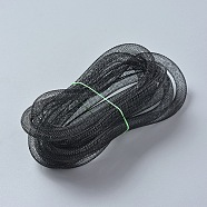 Mesh Tubing, Nylon Net Thread Cord, Black, 8mm, about 2yard/Bundle(PNT-WH0001-03)