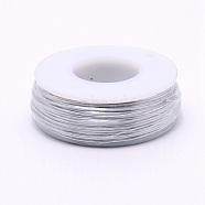 Matte Round Aluminum Wire, with Spool, Silver, 20 Gauge, 0.8mm, 36m/roll(AW-G001-M-0.8mm-01)