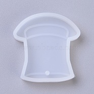 Pendant Silicone Molds, Resin Casting Molds, For UV Resin, Epoxy Resin Jewelry Making, Chef Cap, White, 44x43x8mm, Hole: 2.5mm(DIY-G010-29)