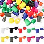 80Pcs 10 Colors Plastic Detachable Bell Stopper Cord Ends, with Locking Lid Cap, for Backpack Drawstrings Accessories, Mixed Color, 18x12mm, Hole: 4.5mm, 8Pcs/color(KY-CA0001-53)