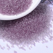 MIYUKI Delica Beads, Cylinder, Japanese Seed Beads, 11/0, (DB1403) Transparent Pale Orchid, 1.3x1.6mm, Hole: 0.8mm, about 2000pcs/10g(X-SEED-J020-DB1403)