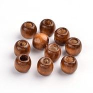 Natural Wood Beads, Dyed, Lead Free, Rondelle, Sienna, 12x11mm, Hole: 5mm(X-WOOD-S030-02-LF)