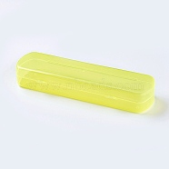 Plastic Bead Containers, Rectangle, Yellow, 20.9x5.9x3.25cm(CON-WH0059-01D)