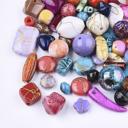 Drawbench Acrylic Beads & Pendants, Mixed Shapes, Mixed Color, 7~23x4~17x3~17mm, Hole: 1.2~7mm(SACR-T346-13)