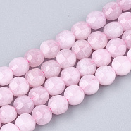 Natural Madagascar Rose Quartz Beads Strands, Faceted, Flat Round, 6~6.5x4~5mm, Hole: 1mm, about 61~67pcs/strand, 14.9 inch~15.1 inch(G-T108-50)