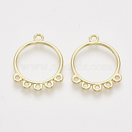 Alloy Open Back Bezel Chandelier Component Links, For DIY UV Resin, Epoxy Resin, Pressed Flower Jewelry, Ring, Light Gold, 25.5x20x2mm, Hole: 1.4~1.8mm(PALLOY-S121-86)