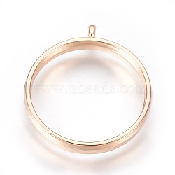 Alloy Open Back Bezel Pendants, Cadmium Free & Lead Free, For DIY UV Resin, Epoxy Resin, Pressed Flower Jewelry, Ring, Light Gold, 32.5x28.5x4.5mm, Hole: 2mm, Inner Diameter: 25mm(X-PALLOY-WH0030-01G)