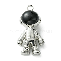 Alloy Enamel Pendants, Spaceman Charm, Platinum, 32x17x11.5mm, Hole: 2.5mm(FIND-R146-05)