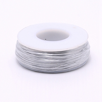 Matte Round Aluminum Wire, with Spool, Silver, 20 Gauge, 0.8mm, 36m/roll