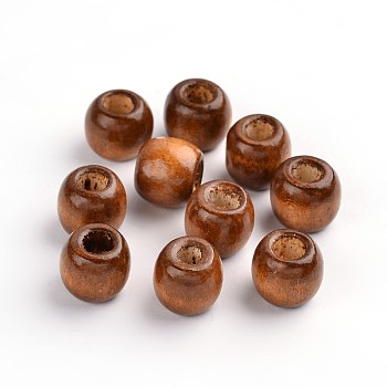 Natural Wood Beads, Dyed, Lead Free, Rondelle, Sienna, 12x11mm, Hole: 5mm