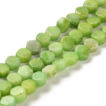 Natural Dolomite Beads Strands, Dyed, Hexagon, Green Yellow, 7x6x3mm, Hole: 1.2mm, about 66pcs/strand, 16.34 inch(41.5cm)