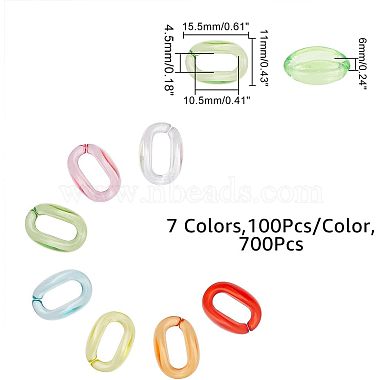 700Pcs 7 colors Transparent Acrylic Linking Rings(TACR-FH0001-08)-5