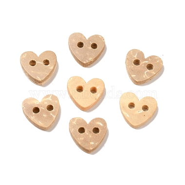 Carved 2-hole Basic Sewing Button Shaped in Heart(NNA0YZA)-3