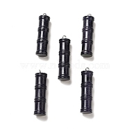 Synthetic Blue Goldstone Pendants, Bamboo Stick Charms, with Stainless Steel Color Tone 304 Stainless Steel Loops, 45x12.5mm, Hole: 2mm(G-I340-A26)