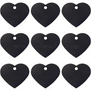 30Pcs Aluminum Pendants, Blank Tags, Heart, Black, 33x37.5x1mm, Hole: 3.5mm(ALUM-BC0001-64)