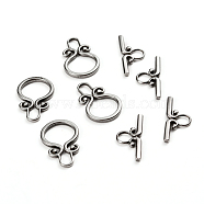 304 Stainless Steel Toggle Clasps, Stainless Steel Color, Ring: 22.5x15x2mm, Hole: 6mm, Inner Diameter: 6x3.5mm, Bar: 22x10x2mm, Hole: 5x4mm(STAS-D142-03A-P)