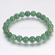 Natural Green Aventurine Round Bead Stretch Bracelets, 55mm(BJEW-L593-A07)