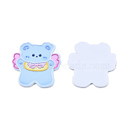 Printed Acrylic Cabochons, Rubberized Style, Rabbit, Light Steel Blue, 39x38x2mm(OACR-N135-77)