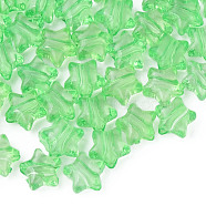 Transparent Acrylic Beads, Star, Light Green, 9x9.5x5.5mm, Hole: 2mm, about 2000pcs/500g(MACR-S373-45-B02)