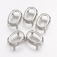 Oval Brass Sew on Prong Settings, Claw Settings for Pointed Back Rhinestone, Open Back Settings, Within the Error Range of 1mm, Platinum, 14x10x0.4mm, Fit for 10x14mm cabochons(X-KK-N0084-10-10x14)