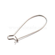 304 Stainless Steel Hoop Earrings, Stainless Steel Color, 22 Gauge, 33x13.5x0.6mm(X-STAS-D429-64)