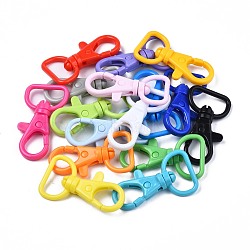 Opaque ABS Plastic Swivel D Rings Lobster Claw Clasps, Mixed Color, 41x22x8mm, Hole: 7x17mm(SACR-N015-001)