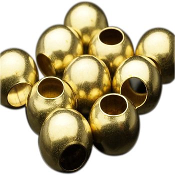 Brass Beads, Round, Unplated, 5mm, Hole: 2mm