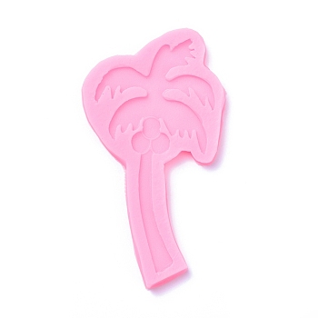 Food Grade Coconut Tree Silicone Molds, Fondant Molds, Baking Molds, Chocolate, Candy, Biscuits, UV Resin & Epoxy Resin Jewelry Making, Hot Pink, 128x66x6mm, Inner Size: 100x55mm