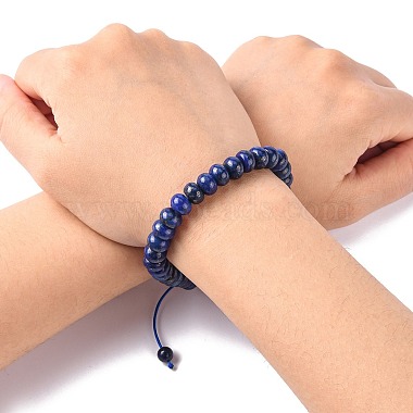 Adjustable Natural Lapis Lazuli Braided Bead Bracelets(BJEW-F369-A15)-5