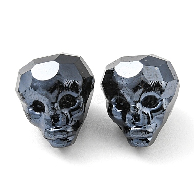 Slate Gray Skull Glass Beads