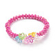8Pcs 8 Color Opaque Acrylic Faceted Rondelle & Flower Beaded Stretch Bracelets(BJEW-JB09100)-4