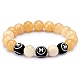 bracelet extensible en perles rondes en jade jaune naturel(BJEW-SW00077-01)-1