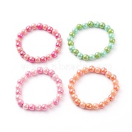 Opaque Acrylic Beads Stretch Bracelet for Kids, AB Color Plated, Round, Mixed Color, 1/4 inch(0.75cm), Inner Diameter: 1-3/4 inch(4.6cm)(BJEW-JB06503)