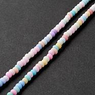 Handmade Lampwork Beads Strand, Spray Painted, Rondelle, Mixed Color, 4~5.5x2~4mm, Hole: 1.2mm, about 130pcs/strand, 14.96 inch(38cm)(BLOW-K001-01C-13)