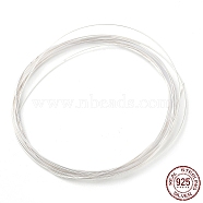 925 Sterling Silver Full Hard Wires, Round, Silver, 24 Gauge, 0.5mm(STER-Z006-01C)