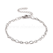 304 Stainless Steel Figaro Chain Bracelet for Men Women, Stainless Steel Color, 6-7/8 inch(17.4cm)(BJEW-E031-14P-02)