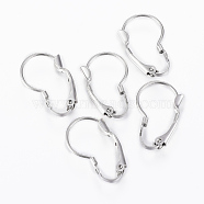 304 Stainless Steel Leverback Earring Findings, with Loop, Stainless Steel Color, 19.5x12x3mm, Hole: 1.2mm, Pin: 0.8mm(STAS-G161-20B)