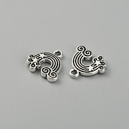 Tibetan Style Alloy Charms, Rainbow with Star, Antique Silver, 14x14.5x2.5mm, Hole: 1.5mm(FIND-CJC0007-07)