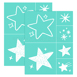 Self-Adhesive Silk Screen Printing Stencil, for Painting on Wood, DIY Decoration T-Shirt Fabric, Turquoise, Star Pattern, 28x22cm(DIY-WH0173-021-U)