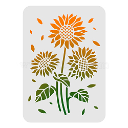 Large Plastic Reusable Drawing Painting Stencils Templates, for Painting on Scrapbook Fabric Tiles Floor Furniture Wood, Rectangle, Sunflower Pattern, 297x210mm(DIY-WH0202-045)